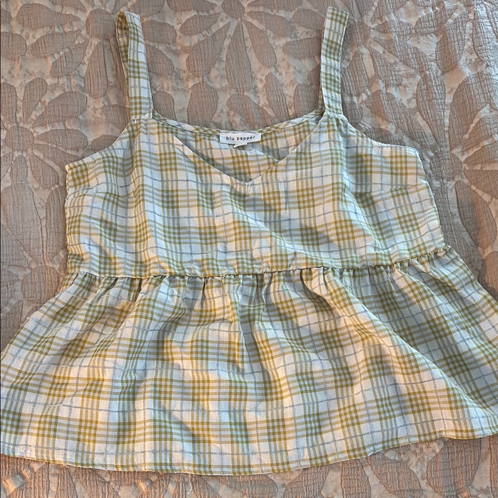 Blu Pepper Plaid Tank Top